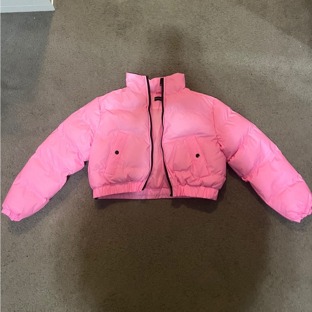 Cropped Pink Pretty Little Thing Puffer Jacket